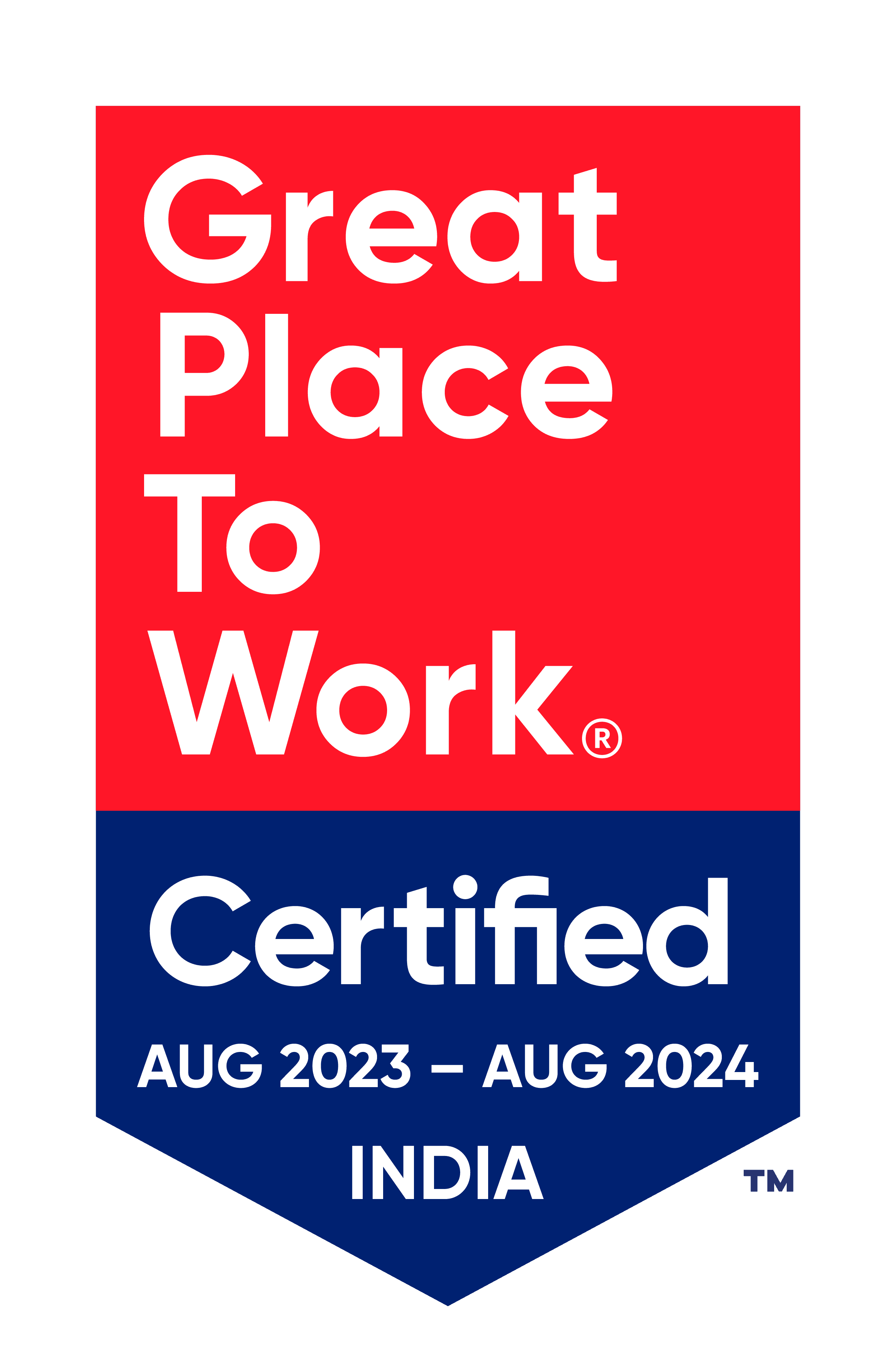 Great Place to Work Certification Badge Aug 2023-2024
